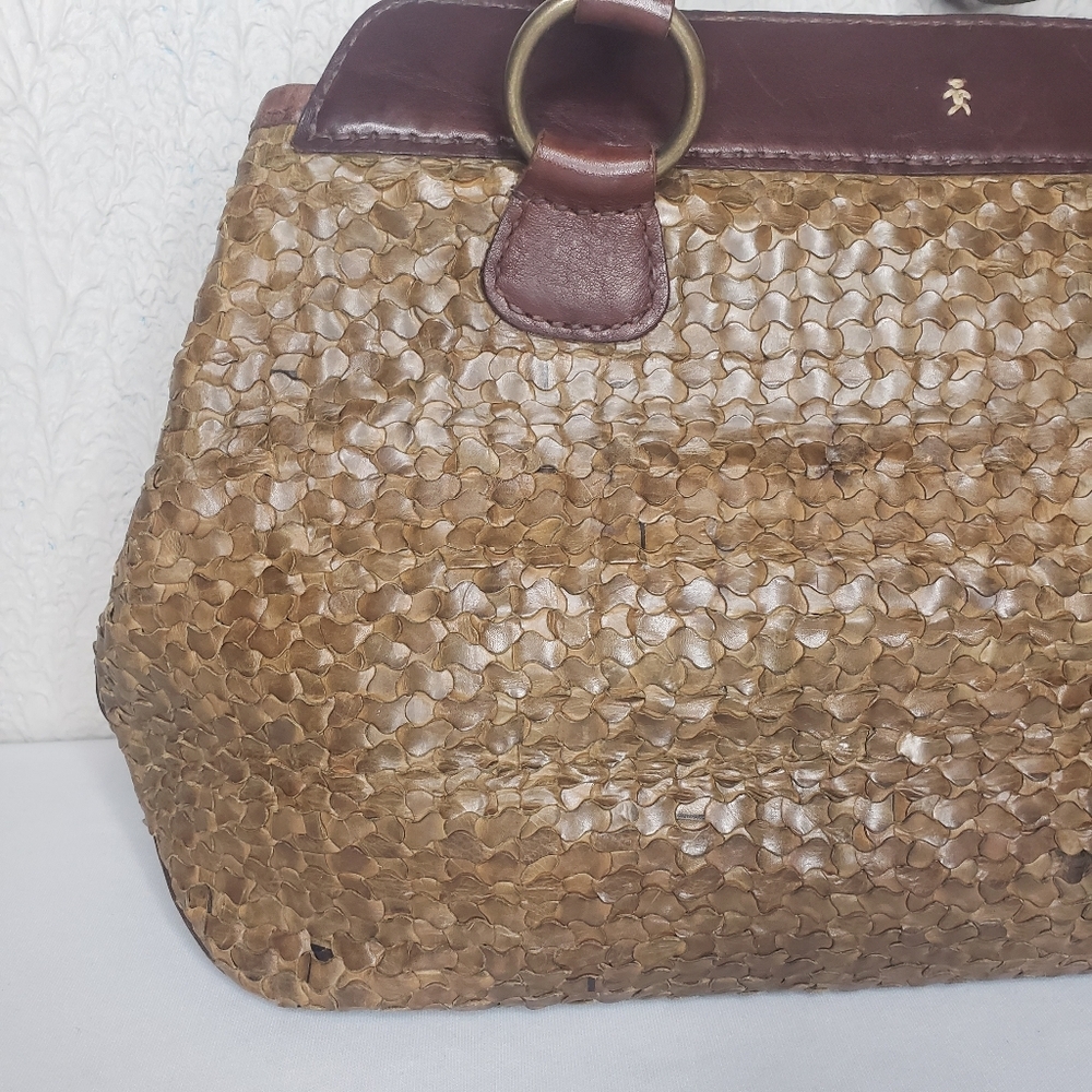 Henry Beguelin Woven Brown Leather Shoulder Bag Made in Italy - Picture 2 of 16
